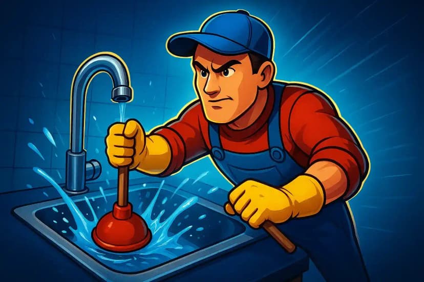 Sugkopp för avloppsrengöring - verktyg för att rensa långsamt avlopp